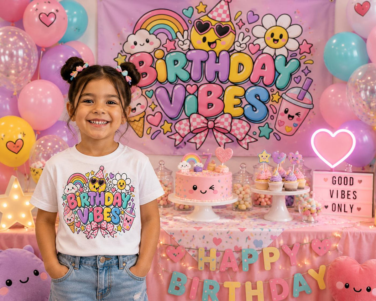 Kawaii Birthday Shirt, Birthday Vibes Shirt, Cute Birthday Girl Shirt, Pastel Birthday Outfit, Kawaii Party Kids Tee