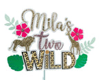 Two Wild Cake Topper | Safari 2nd Birthday Cake Topper | Jungle Birthday Party Decor | Two Wild Safari Theme | Lion Giraffe Birthday Topper