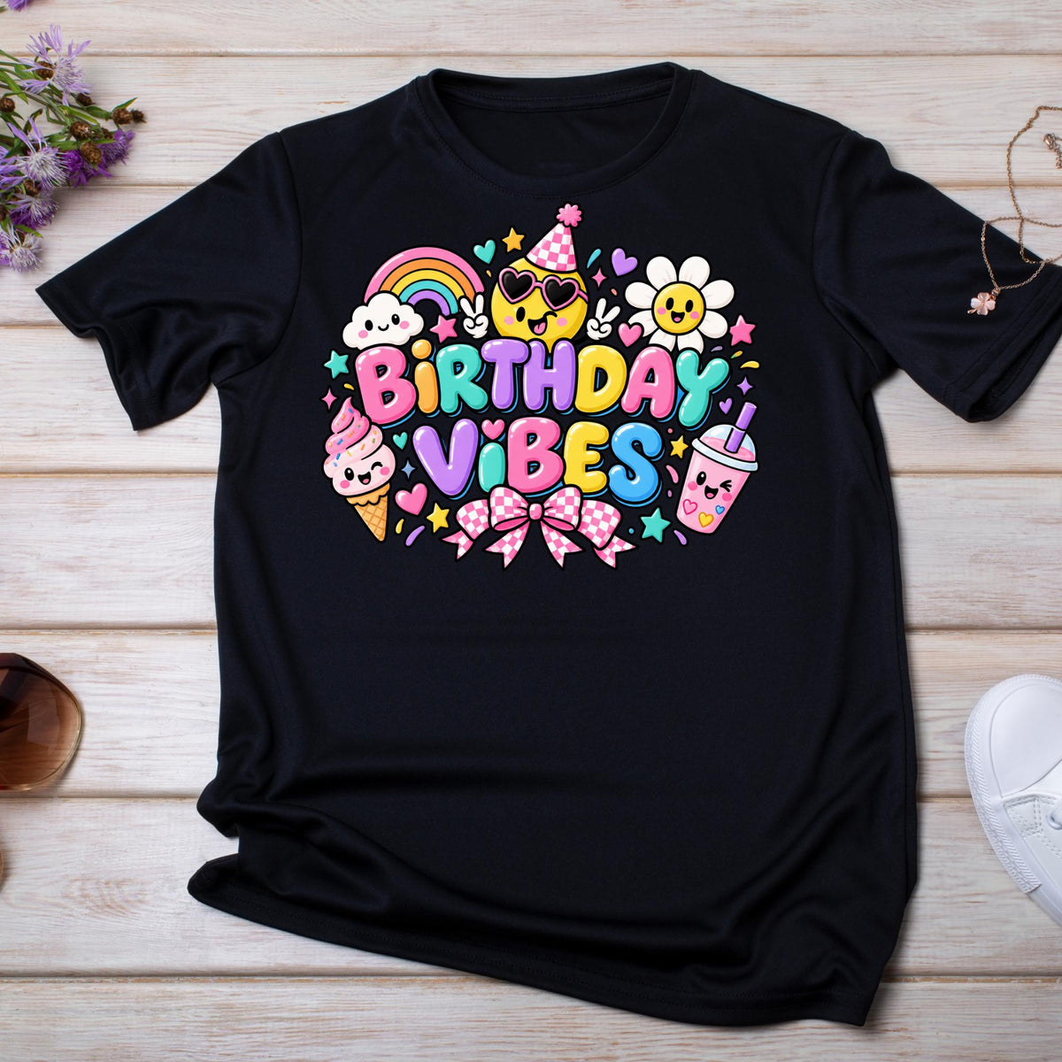 Kawaii Birthday Shirt, Birthday Vibes Shirt, Cute Birthday Girl Shirt, Pastel Birthday Outfit, Kawaii Party Kids Tee