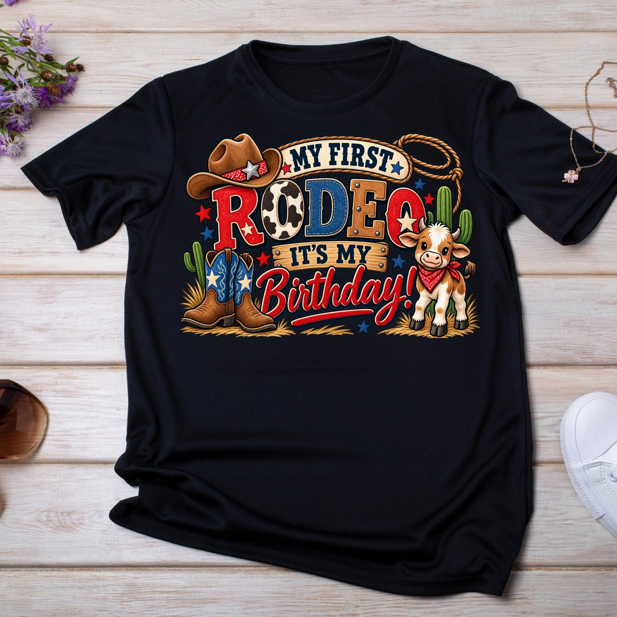 My First Rodeo Birthday Shirt, Cowboy Birthday Boy Shirt, Western Birthday Shirt, Rodeo Birthday Outfit, Cowboy Party Tee