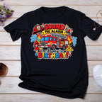 Fire Truck Birthday Shirt, Sound the Alarm Birthday Shirt, Firefighter Birthday Boy Shirt, Kids Fire Truck Party Outfit, Birthday Tee