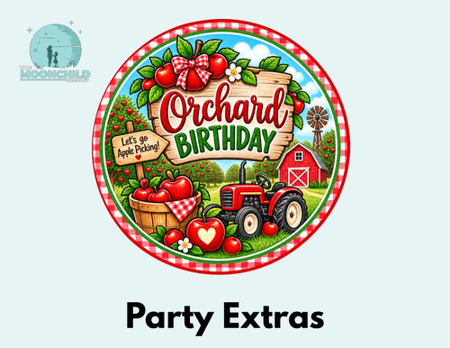 Apple Orchard Birthday Party Decorations, Apple Cupcake Toppers, Apple Birthday Stickers, Apple Picking Favor Tags, Fall Birthday