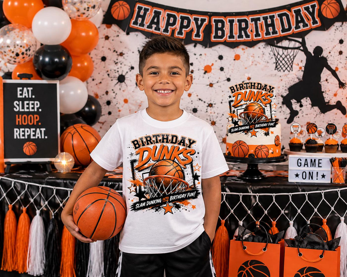 Birthday Dunks Shirt | Basketball Birthday Shirt | Basketball Birthday Boy Outfit | Sports Birthday Tee | Basketball Party Shirt