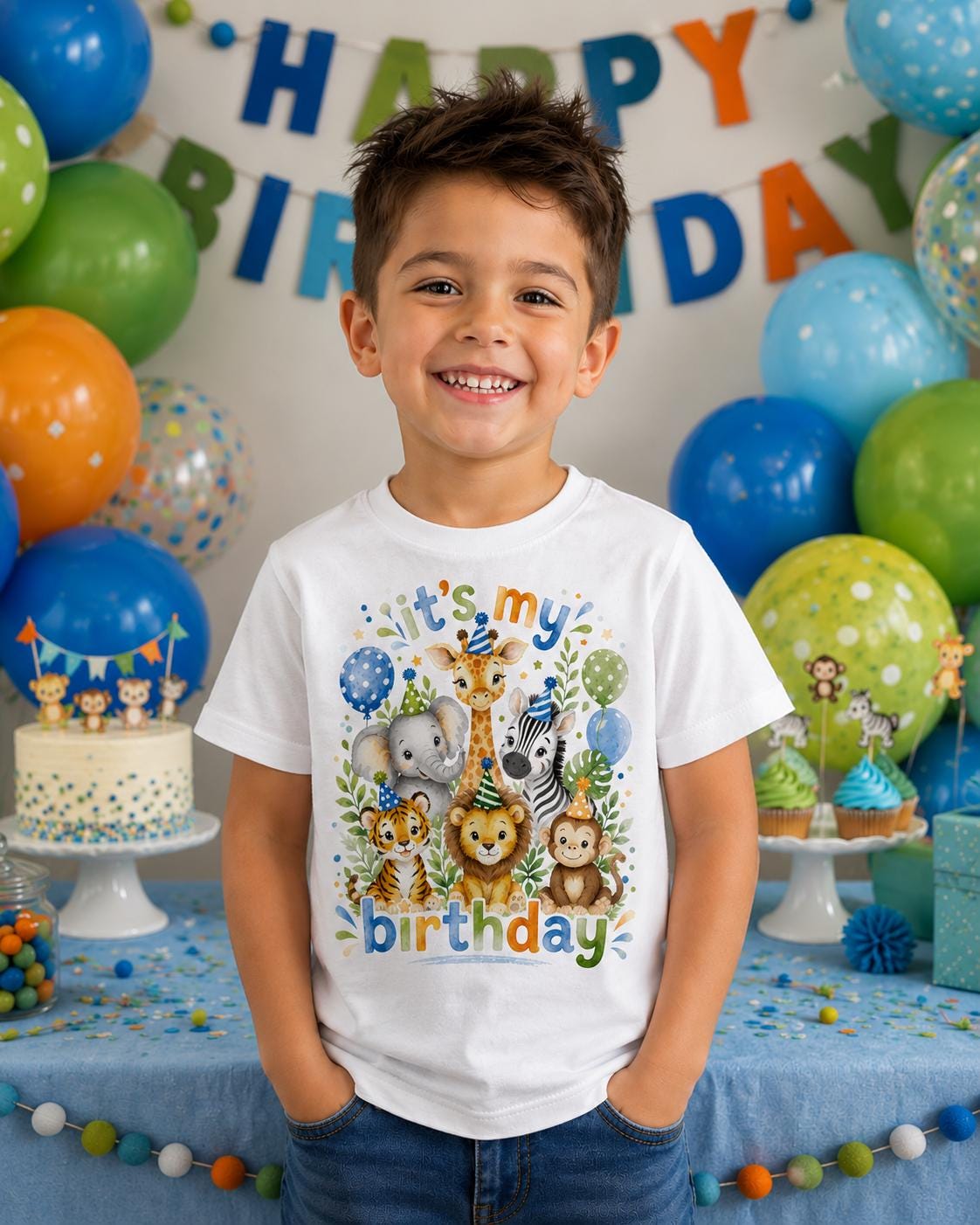 Zoo Animal Birthday Shirt, Kids Safari Birthday Shirt, Its My Birthday Shirt, Jungle Animal Birthday Outfit, Boy Girl Birthday Tee
