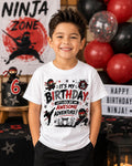 Ninja Birthday Shirt | It's My Birthday Let's Kick Off an Awesome Adventure | Birthday Boy Shirt | Kids Ninja Party Tee | Martial Arts Bday