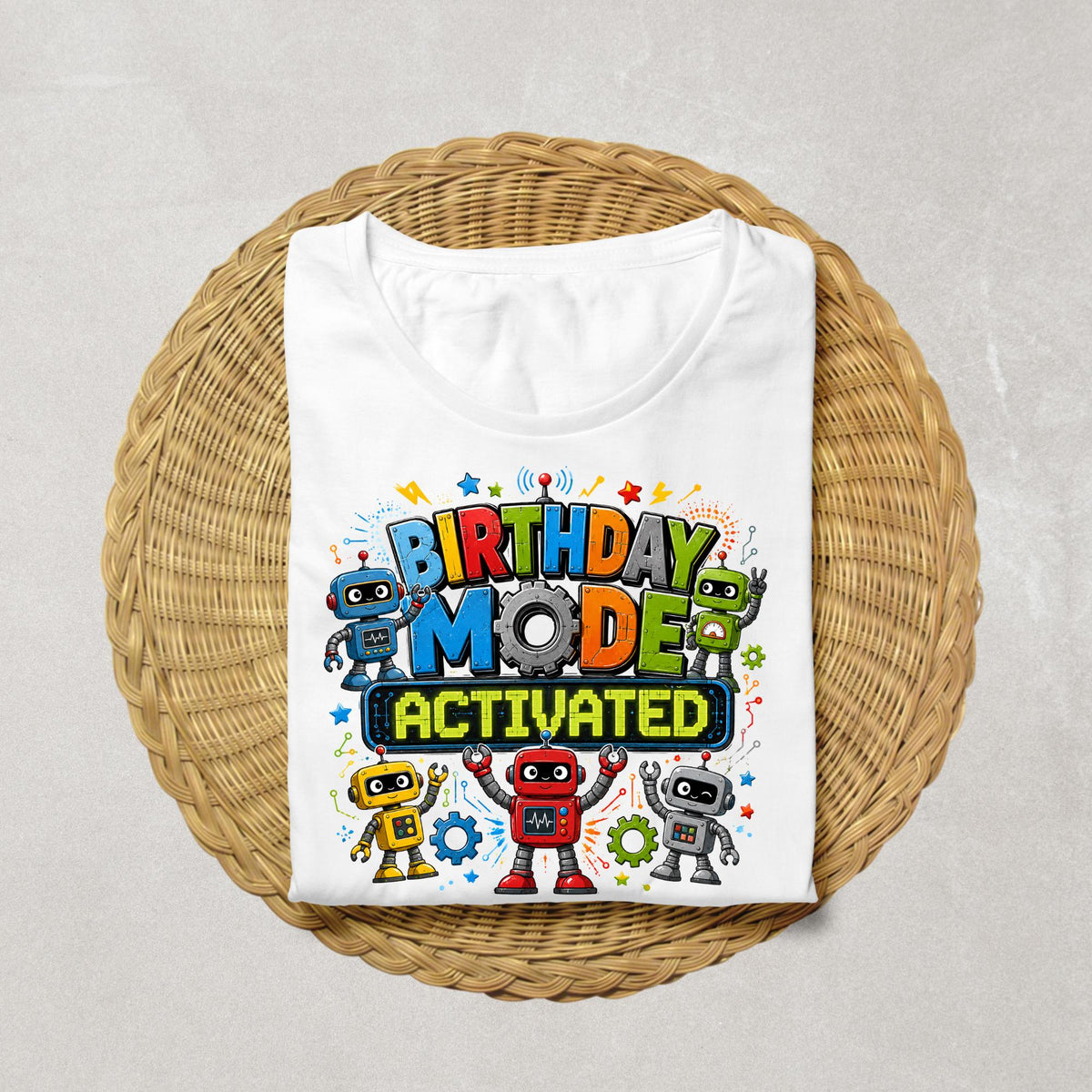 Robot Birthday Shirt for Boys, Birthday Mode Activated Shirt, Robot Birthday Party Outfit, Kids Birthday Tee, Science Tech Birthday Shirt