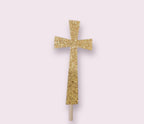 Gold Cross Cupcake Toppers – Baptism Cupcake Picks – Religious Cupcake Decorations – Christening Party Decor – Communion Dessert Toppers