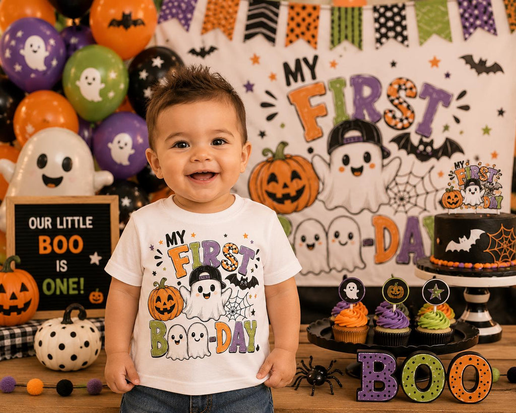 My First Boo-Day Shirt | Halloween 1st Birthday Shirt | Ghost Birthday Boy Outfit | Spooky First Birthday Tee | Cute Halloween Birthday