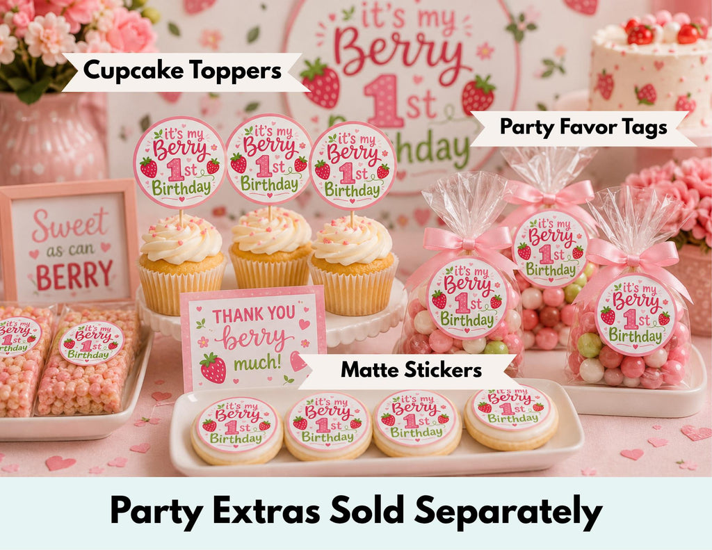It's My Berry 1st Birthday Shirt | Strawberry First Birthday Outfit | Berry Sweet Birthday Girl Tee | 1st Birthday Party Shirt