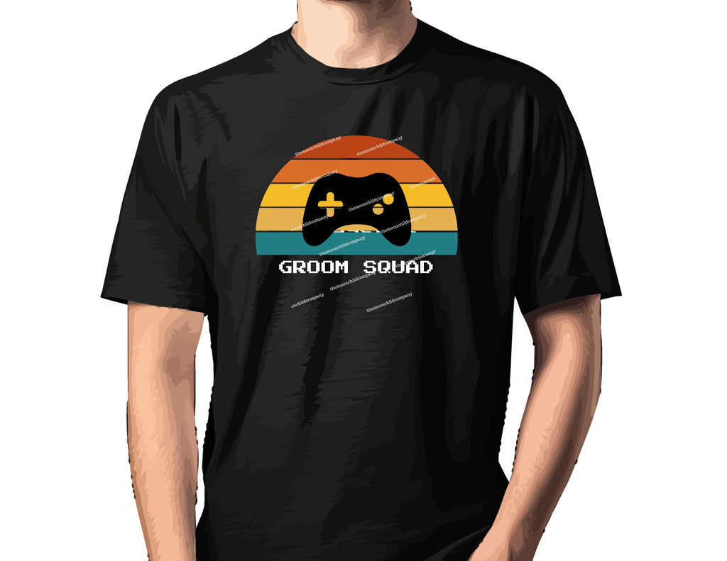 Groom Squad Gamer Shirt, Retro Video Game Bachelor Party Tee, Groomsmen Gaming Shirt, Matching Groom Shirts Available, Wedding Party Shirt
