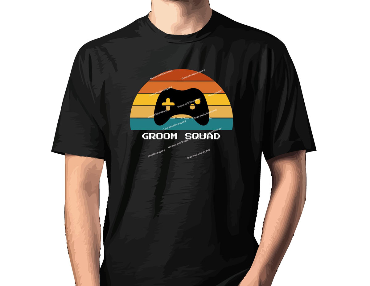 Groom Squad Gamer Shirt, Retro Video Game Bachelor Party Tee, Groomsmen Gaming Shirt, Matching Groom Shirts Available, Wedding Party Shirt