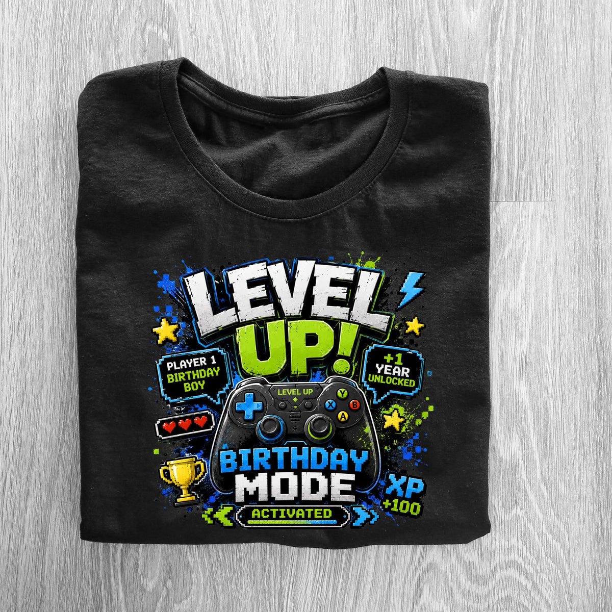 Level Up Birthday Shirt for Boys, Gamer Birthday Shirt, Video Game Birthday Outfit, Gaming Party Shirt, Birthday Mode Activated Tee