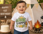 One Happy Camper Birthday Shirt, First Birthday Boy Shirt, Camping 1st Birthday Outfit, One Happy Camper Shirt, Woodland Birthday Tee