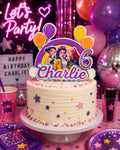 Custom Girl Pop Star Cake Topper | Personalized Name & Age Birthday Cake Topper | Music Birthday Party Decoration | Layered Cake Topper