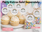 Rainbow Thank You Party Stickers | Goodie Bag Favor Stickers | Treat Bag Labels | Birthday Party Stickers | Matte or Glossy | 16 Stickers