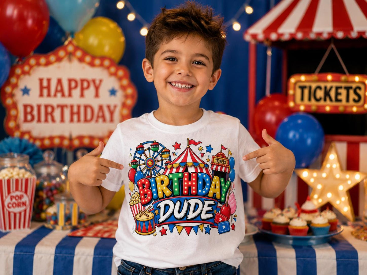 Carnival Birthday Boy Shirt, Birthday Dude Shirt, Boys Circus Birthday Shirt, Carnival Party Outfit, Fair Birthday Shirt for Kids