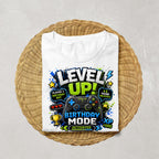 Level Up Birthday Shirt for Boys, Gamer Birthday Shirt, Video Game Birthday Outfit, Gaming Party Shirt, Birthday Mode Activated Tee