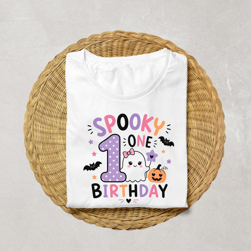 Spooky One Birthday Shirt | Halloween 1st Birthday Girl Shirt | Cute Ghost First Birthday Outfit | Pumpkin Birthday Tee | Cake Smash Shirt