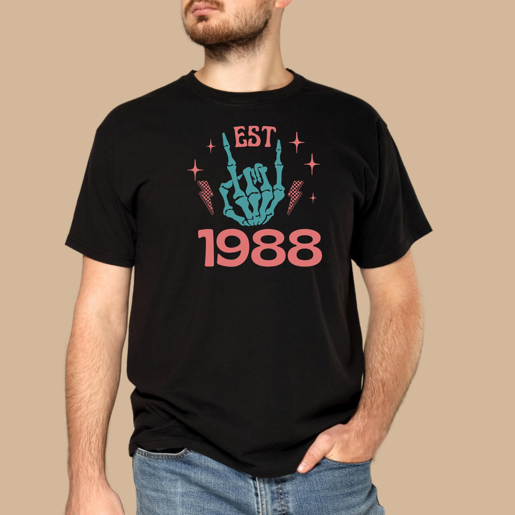 Custom Birth Year Skeleton Shirt, EST Year Shirt, Personalized Vintage Birth Year Tee, 1985 Birthday Shirt, Custom Year Graphic Tee, Retro