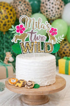 Two Wild Cake Topper | Safari 2nd Birthday Cake Topper | Jungle Birthday Party Decor | Two Wild Safari Theme | Lion Giraffe Birthday Topper
