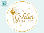 Golden Birthday Party Stickers | 16 Matching Favor Stickers | Treat Bag Labels | Matte or Glossy Finish