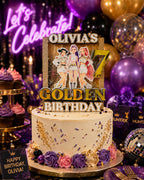Golden Birthday Shaker Cake Topper | Personalized Birthday Cake Decoration | Gold Glitter Birthday Party Decor | Custom Name Cake Topper