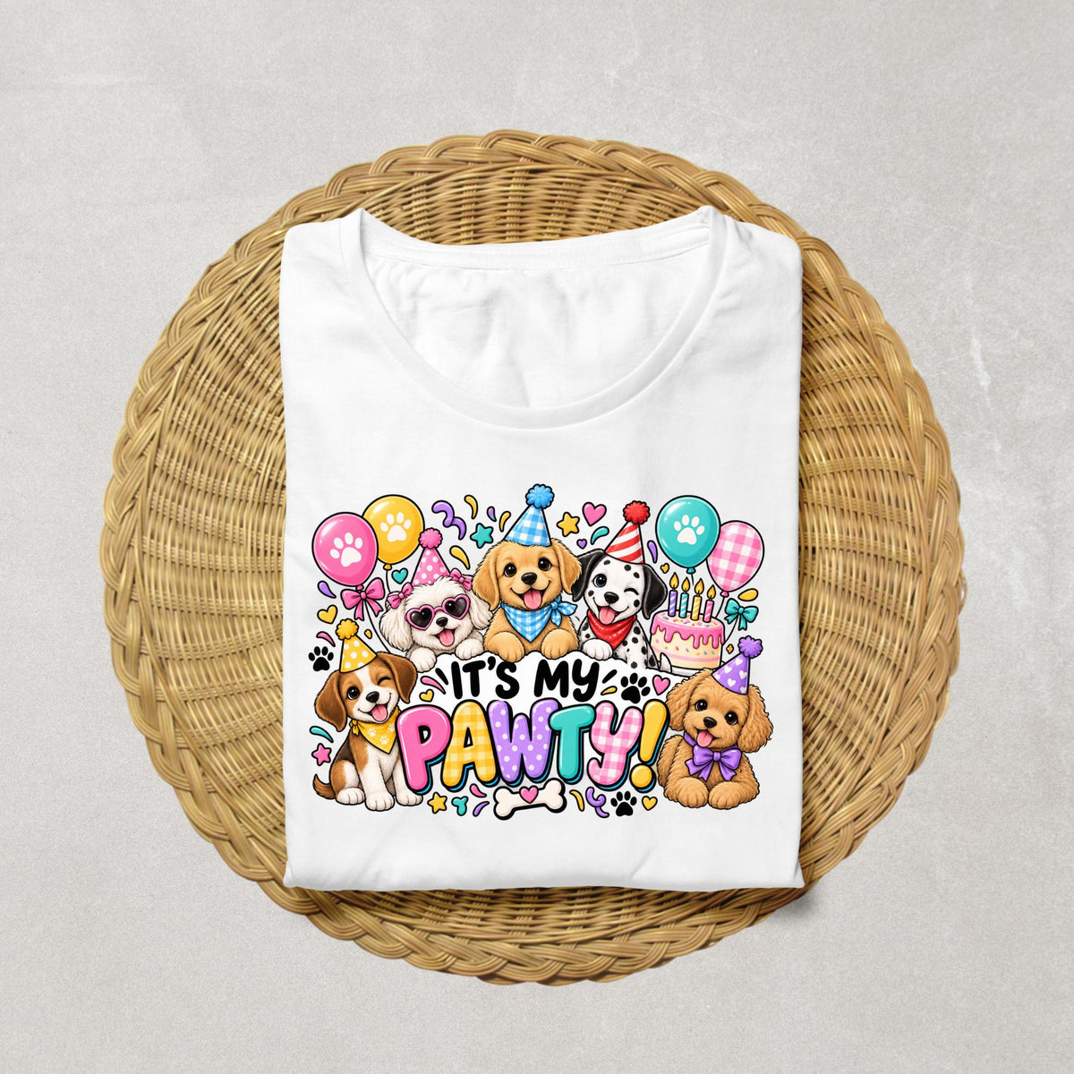 Puppy Birthday Shirt, It’s My Pawty Shirt, Dog Birthday Party Shirt, Puppy Party Birthday Girl Shirt, Cute Kids Birthday Tee