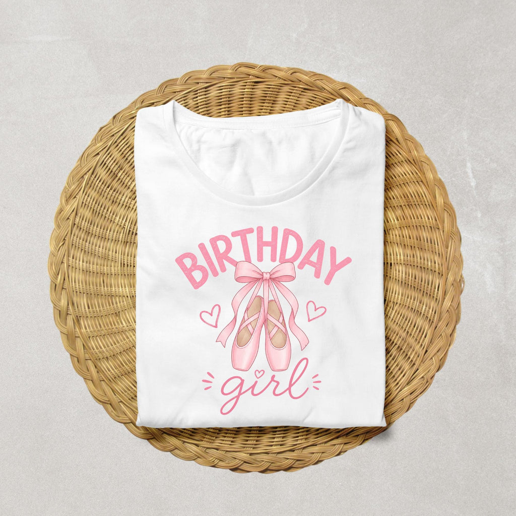 Ballet Birthday Girl Shirt | Ballerina Birthday Shirt | Pink Ballet Slippers Birthday Tee | Dance Party Outfit | Girls Birthday Shirt