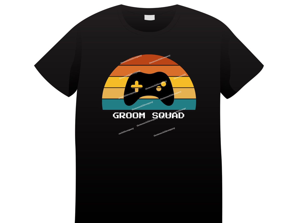 Groom Squad Gamer Shirt, Retro Video Game Bachelor Party Tee, Groomsmen Gaming Shirt, Matching Groom Shirts Available, Wedding Party Shirt