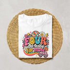 Four and Ready for More Shirt, 4th Birthday Girl Shirt, Retro Birthday Shirt, Groovy 4th Birthday Outfit, Four Birthday Girl Tee