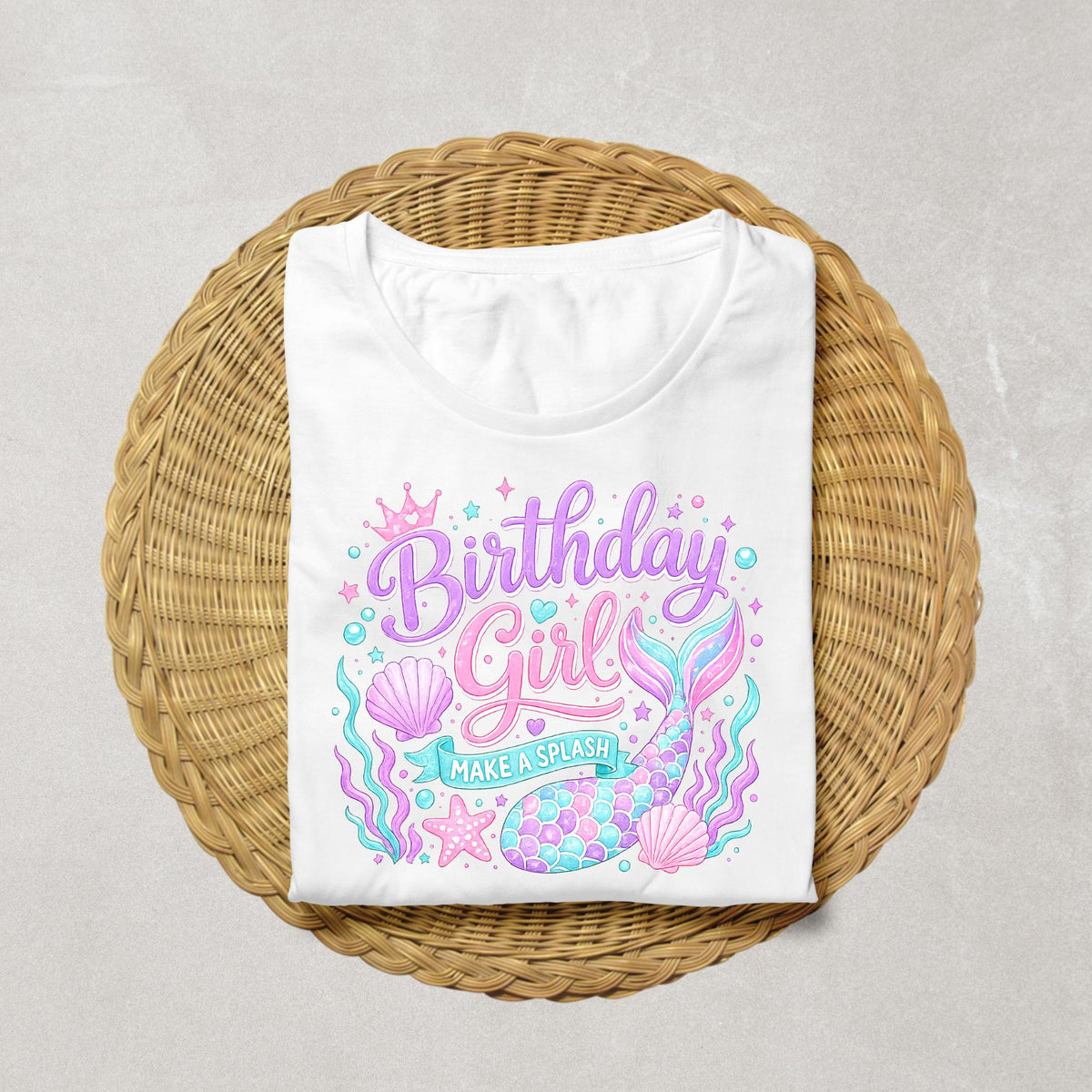 Mermaid Birthday Girl Shirt | Mermaid Birthday Outfit | Under the Sea Birthday Tee | Girls Birthday Shirt | Matching Cake Topper Available