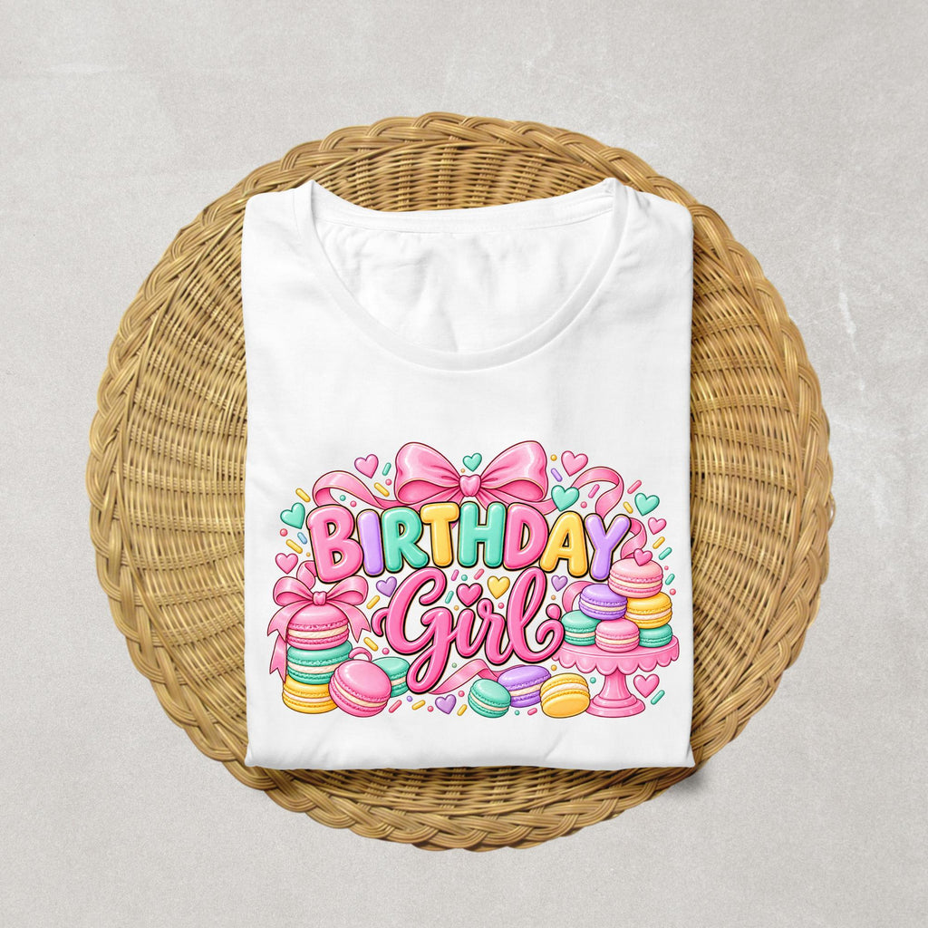 Macaron Birthday Girl Shirt, Sweet Treat Birthday Shirt, Girls Dessert Birthday Outfit, Pastel Birthday Party Tee, Macaron Party Shirt