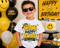 One Happy Dude Birthday Shirt | Retro Smiley Face First Birthday Shirt | Boy 1st Birthday Outfit | Yellow Smiley Birthday Tee | Cake Smash