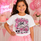 Birthday Girl Shirt, Pink Birthday Shirt for Girls, Girly Birthday Outfit, Bow Birthday Shirt, Cute Girls Birthday Party Tee