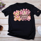 Teddy Bear Birthday Shirt, Beary Sweet Birthday Shirt, Girl Birthday Outfit, Pink Gingham Bear Party Tee, Teddy Bear Party Shirt