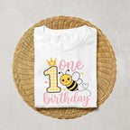 My 1st Bee-Day Shirt | Bee First Birthday Shirt Girl | Sweet as Can Bee Birthday Outfit | Bee Theme 1st Birthday | Pink Bumble Bee Tee